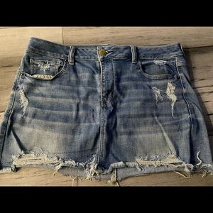 American Eagle distressed denim skirt size 16.